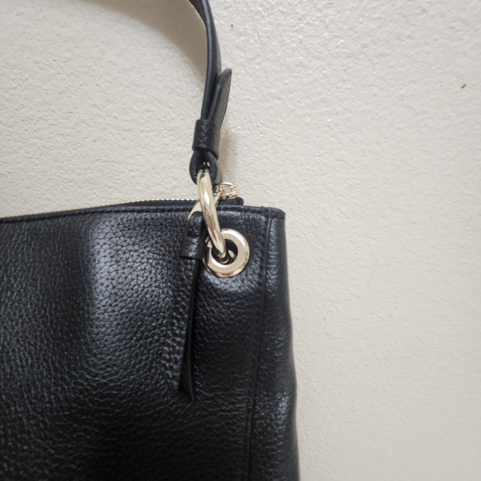 Kate Spade Kat Black Pebbled Leather Hobo Shoulder Bag Classic Large 13x12x4.5