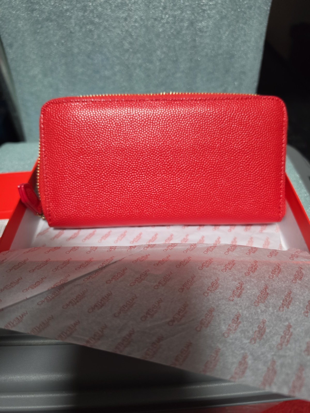 Mario Valentino Rosso Poliuretano Donna Portafoglio.
