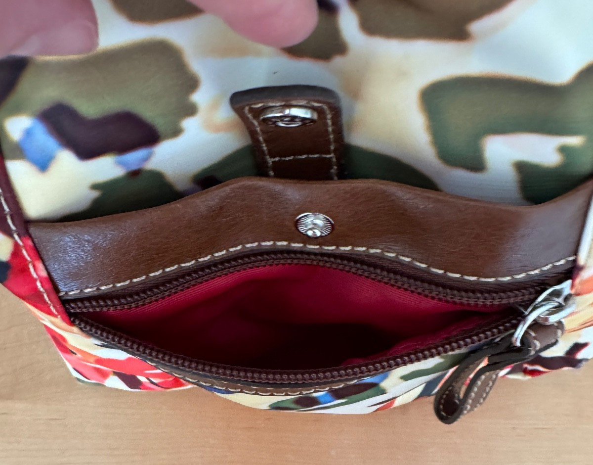 Nine West Watercolor Backpack Leather Accents, Many Zipper/Snap pockets