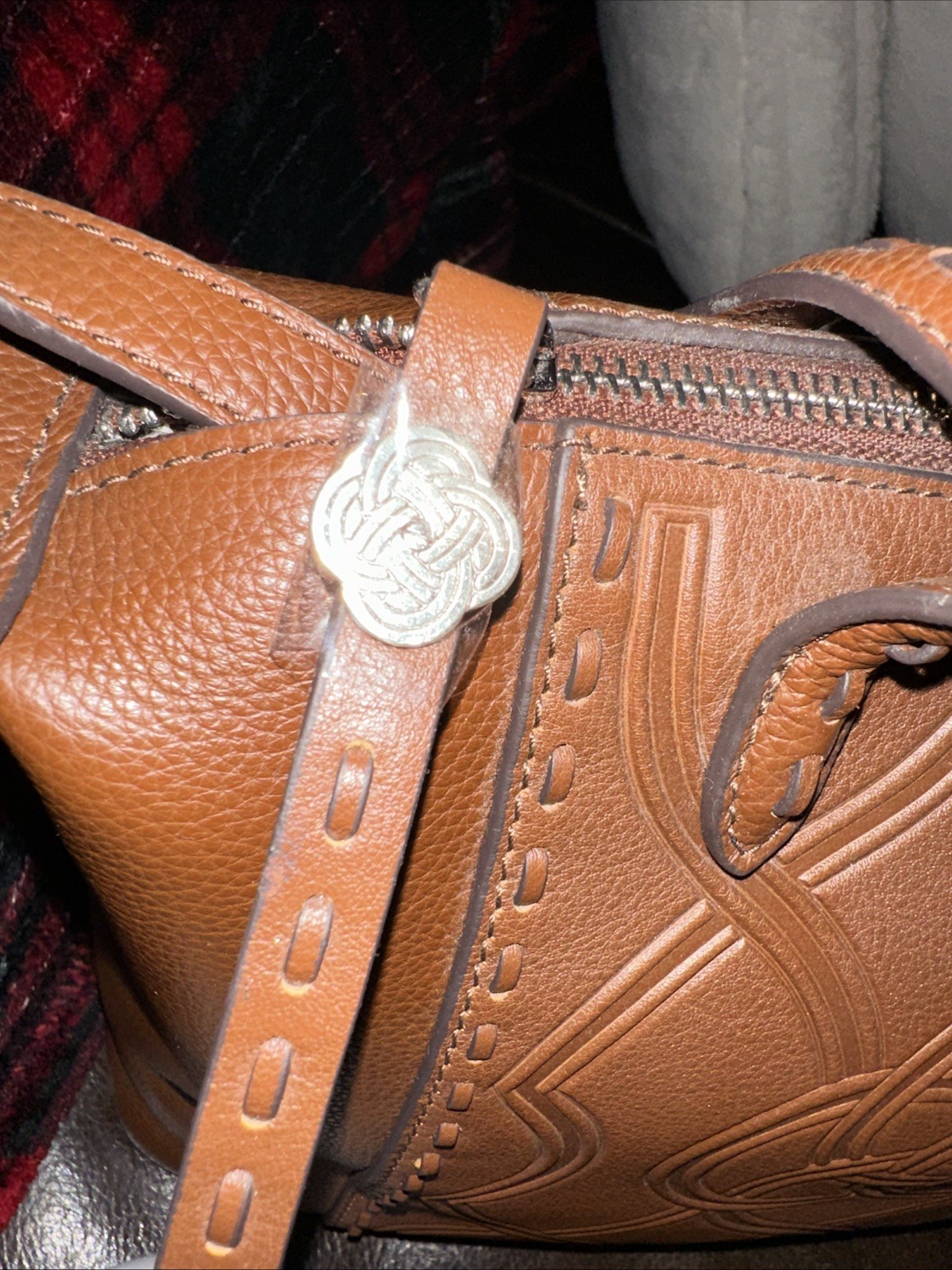 New Brighton Interlok Janelle Satchel Purse – Luggage Brown