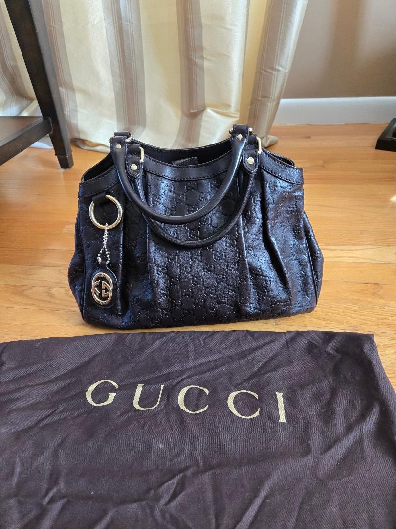 GUCCI MEDIUM SUKEY AUTHENTIC BAG. GUCCISSIMA BROWN LEATHER.