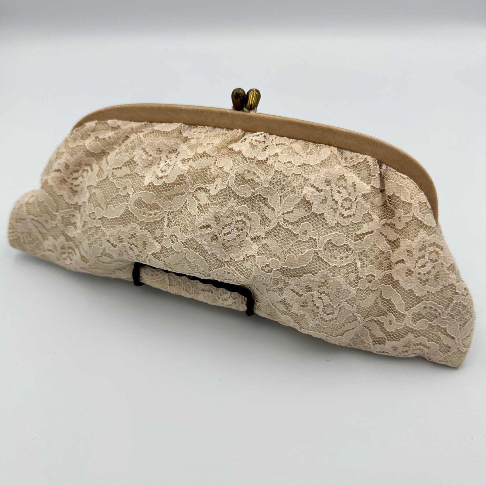 Lace Clutch Evening Bag Formal Occasion Wedding Party Purse Beige