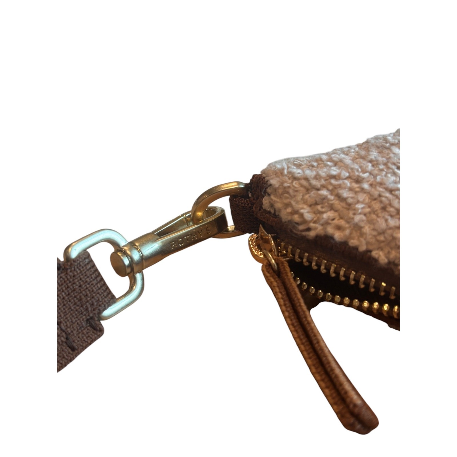 Rothy’s Mini Crescent Bag Cream Bouclé Sherpa Shoulder Bag