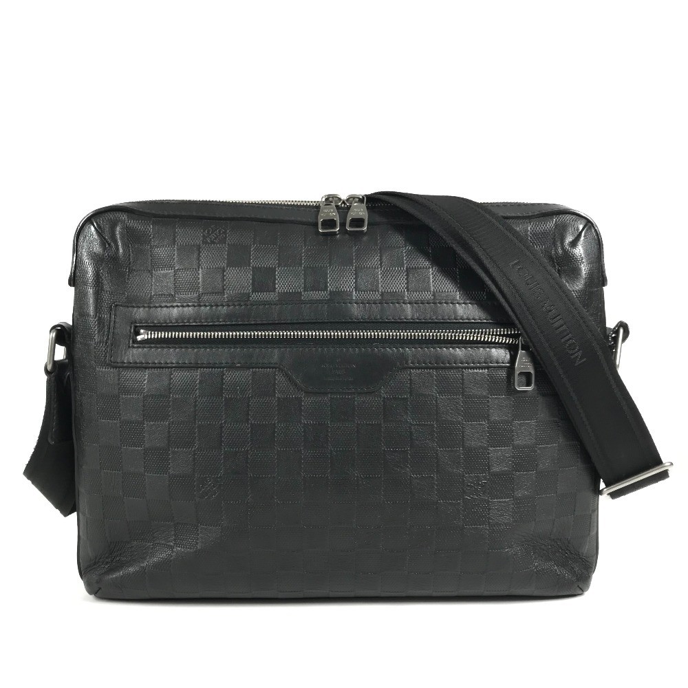 LOUIS VUITTON N41201 Damier Infini Calypso MM Messenger Shoulder Bag Black
