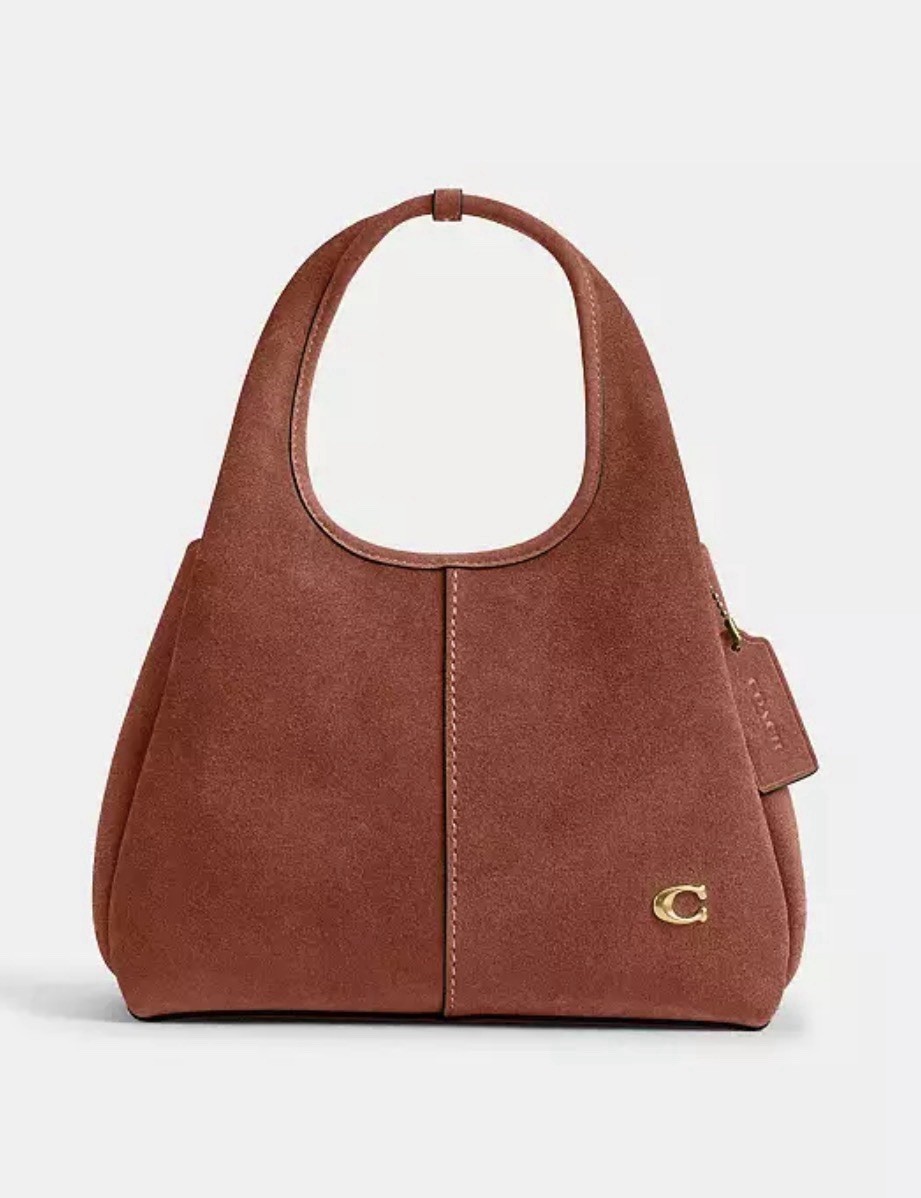SEALED COACH Lana 23 Medium Suede Shoulder Crossbody Handle Bag Brass/Clay CBZ95