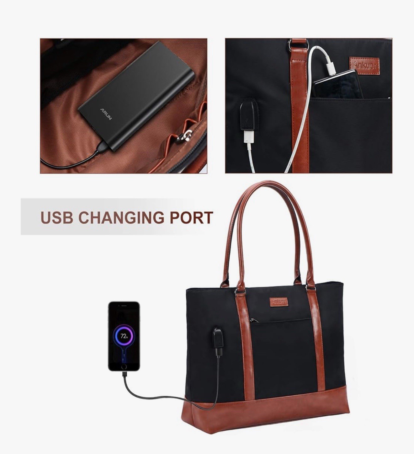 Laptop Work Tote Bag for Women Tote Shoulder Bag for 15.6 Inch Computer Extra…