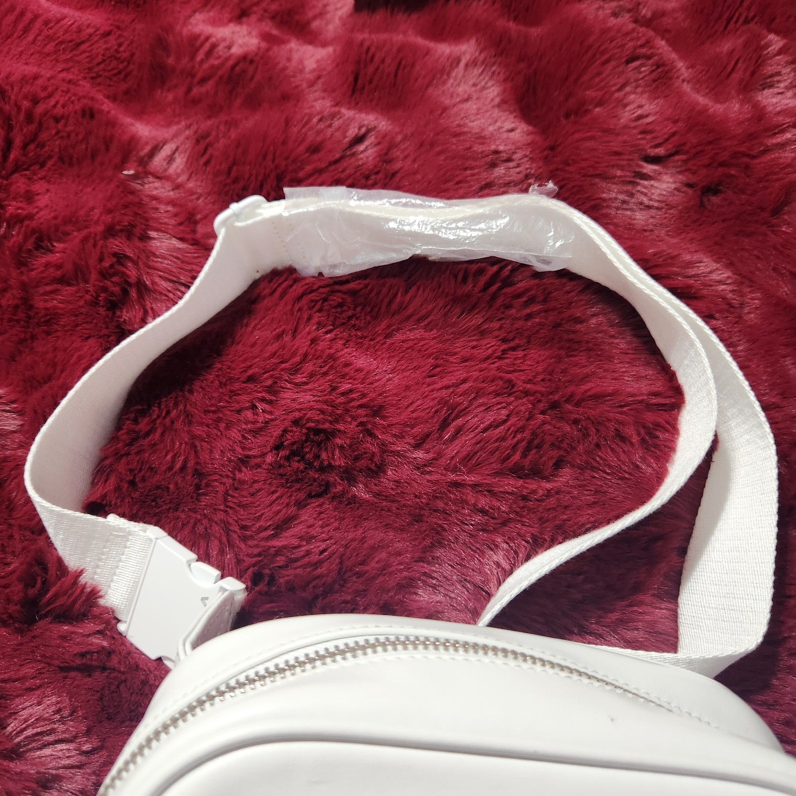 STATE Bennett Fanny Pack White Smooth Leather Crossbody Waist Belt Bag Purse NWT