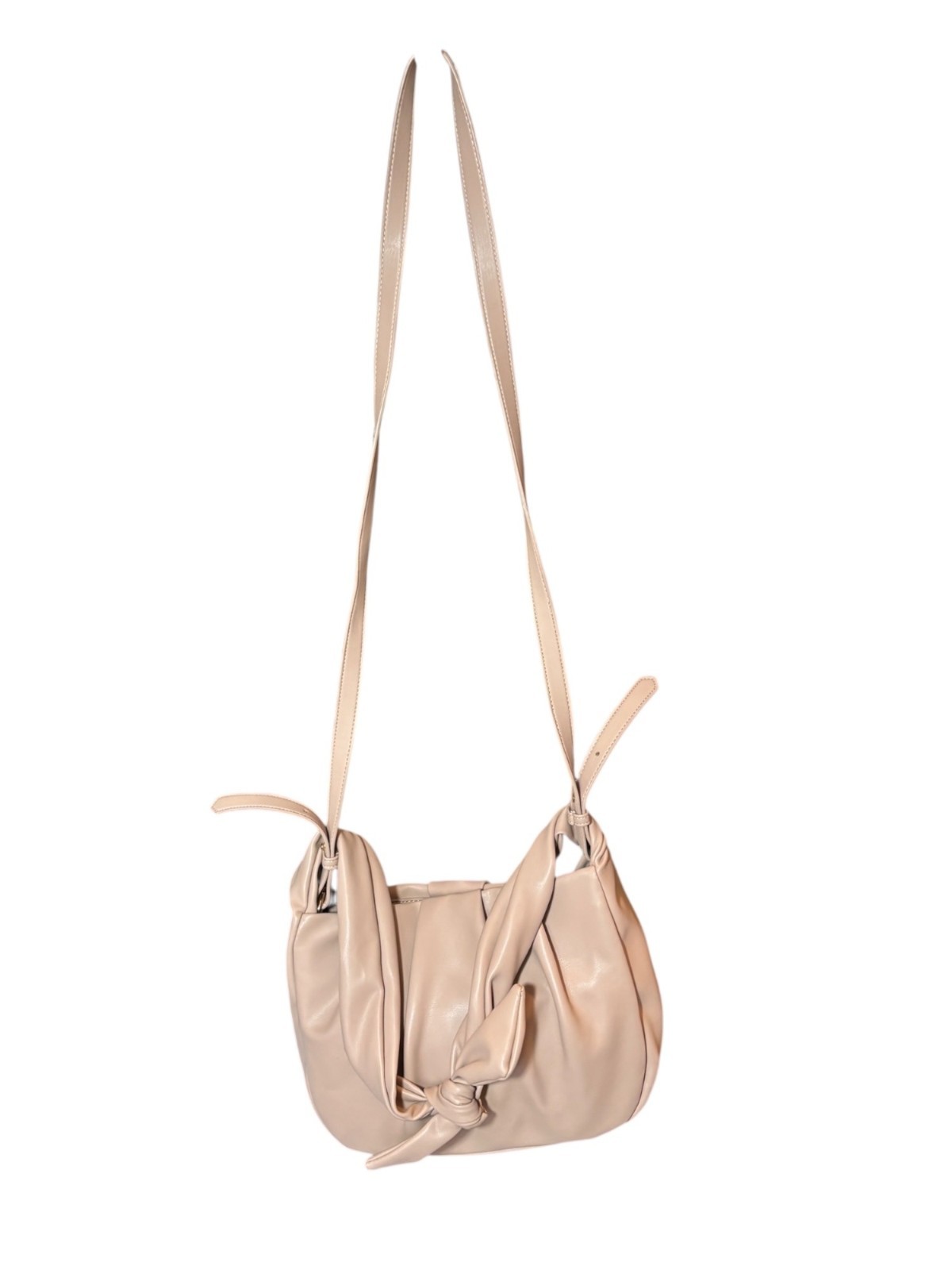 Banana Republic Womens Beige Pleated Shoulder Bag Synthetic Leather & Polyester