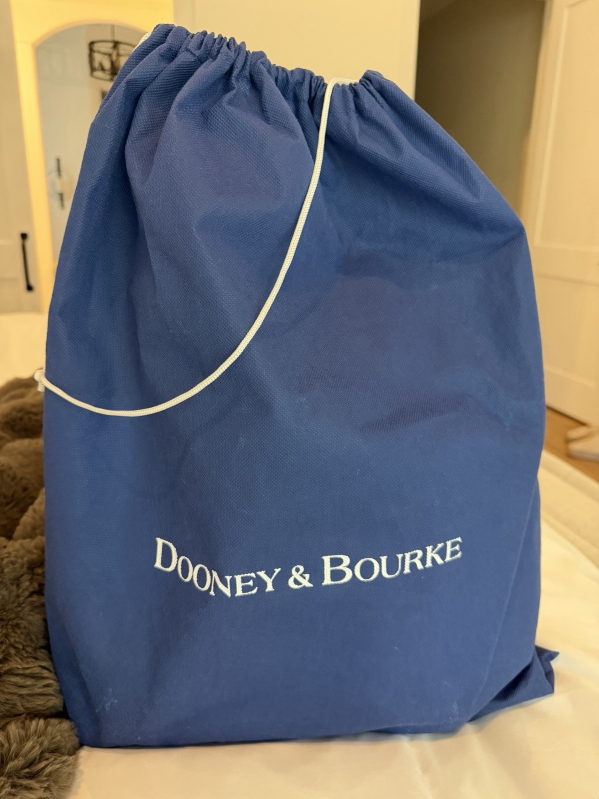 Dooney & Bourke Small Lexington White Pebble Leather Tote Shopper & Silk Scarf