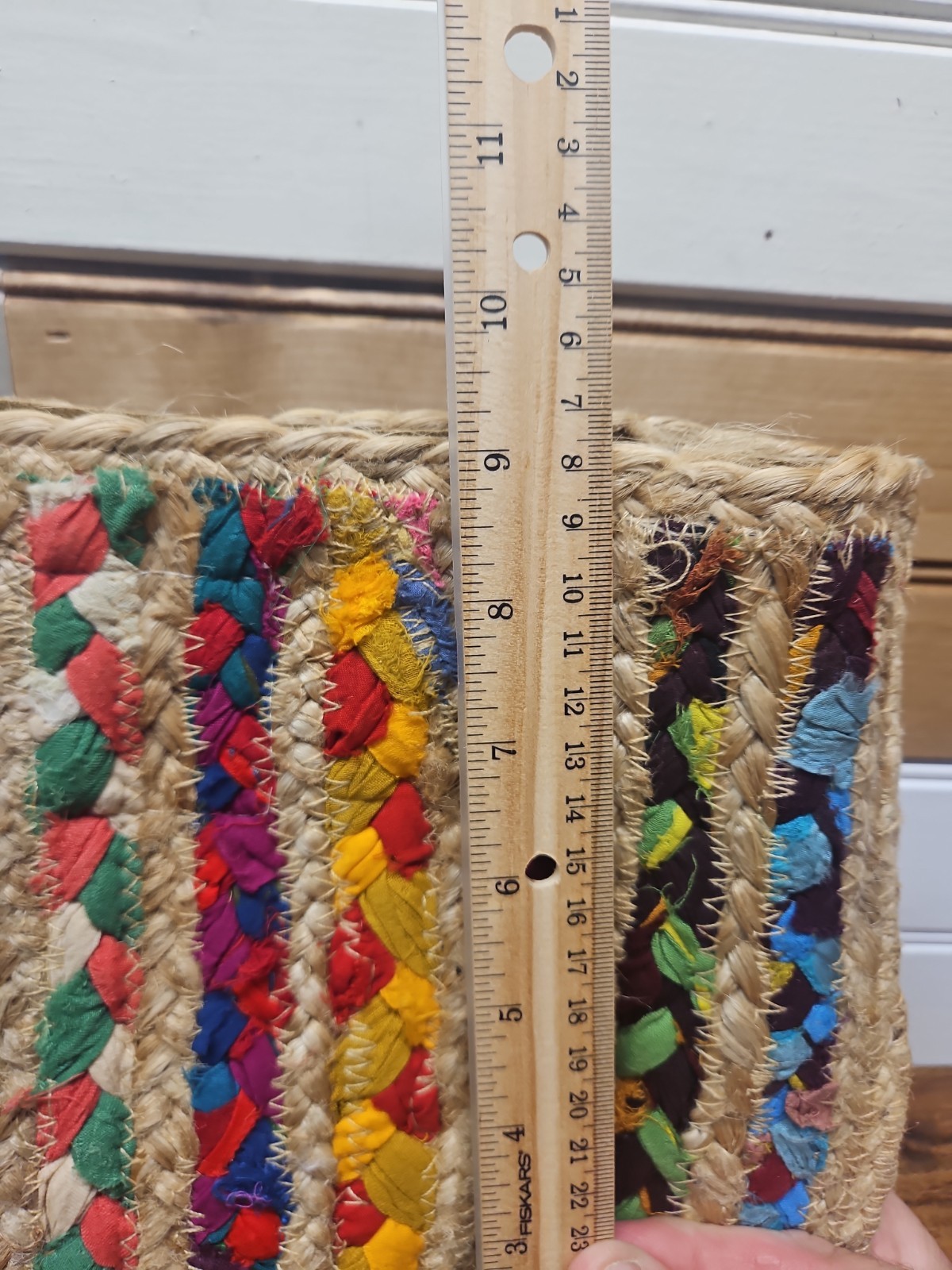 Sikoett Jute / Cotton Rag Weave Clutch Purse/Bag Market Boho Hippie Colorful