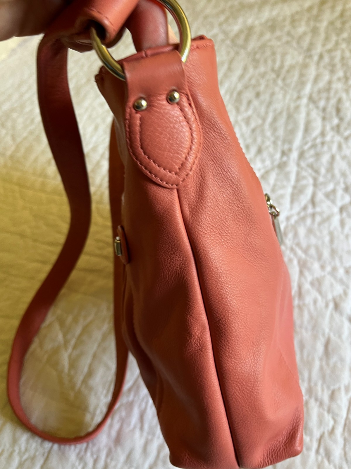 Stone Mountain Terra Cotta Soft Supple Leather XBody Purse Pockets! XLNT