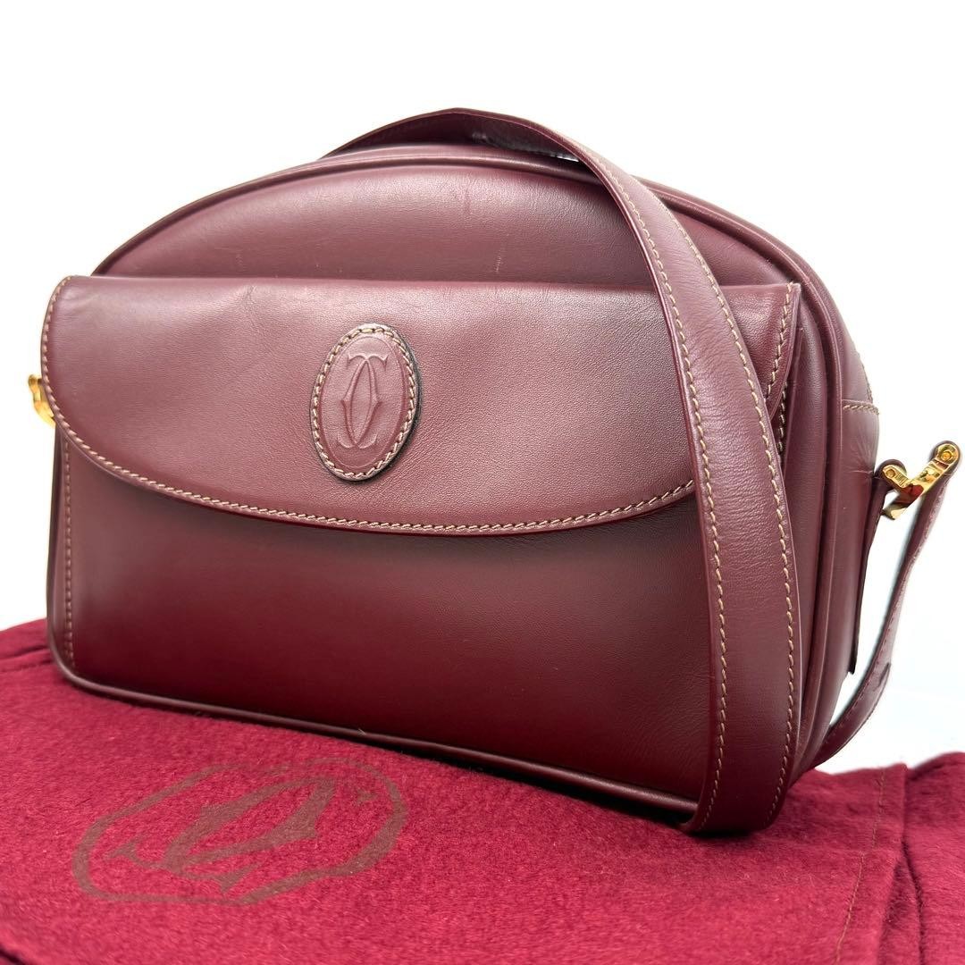 Cartier Must Line Shoulder Bag Dust Bag Japan Excellent Condition 076968