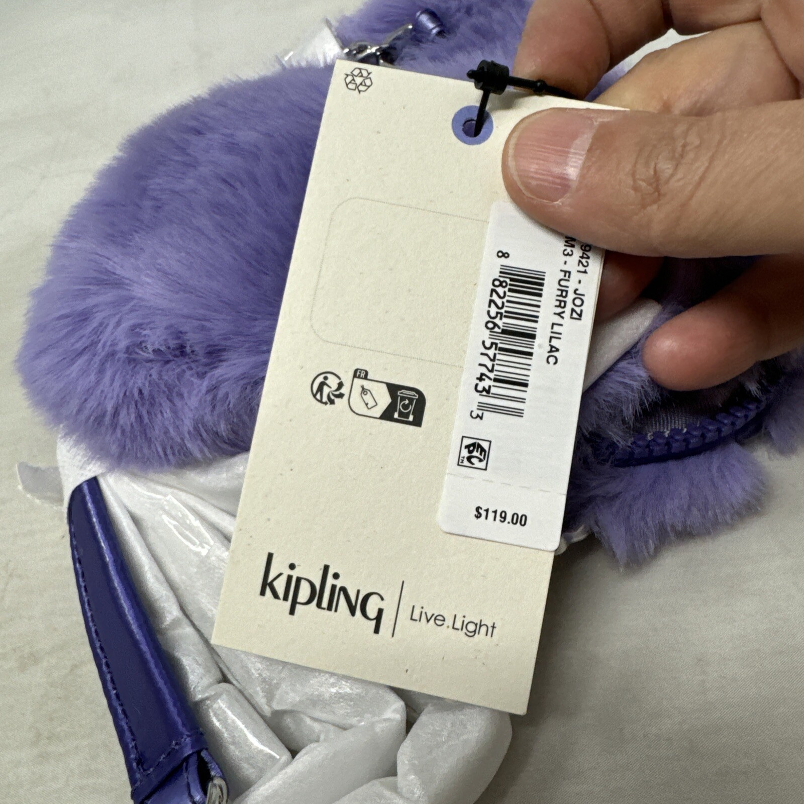 Kipling Emily İn Paris Furry Lilac