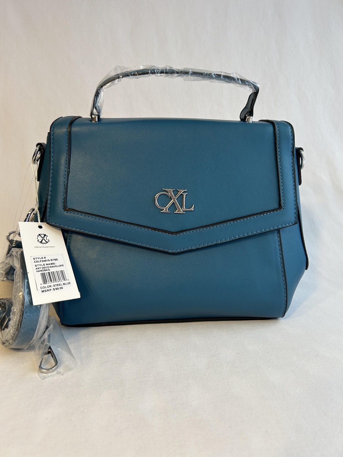 CXL By Christian Lacroix Crossbody Bag Womens Blue Faux Leather Purse New