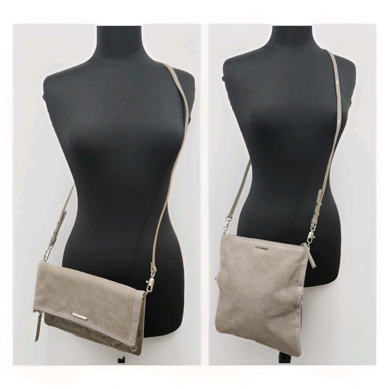 Stella & Dot Waverly 3-way Petite Crossbody Clutch in Slate Gray Vegan Leather