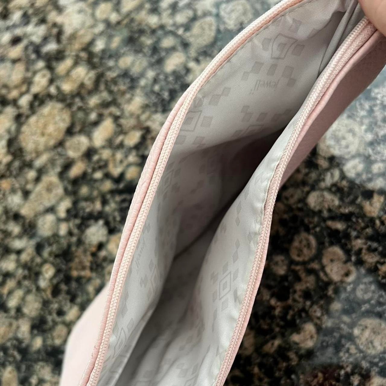 Soft Blush Pebbled Wristlet Clutch with Removable Strap