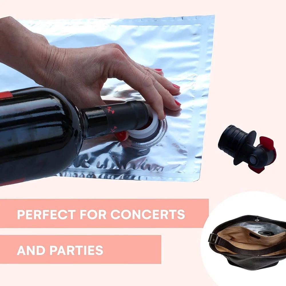 NEW PortoVino 100% Italian Leather Wine Purse Espresso Holds 1.5L Christmas Gift
