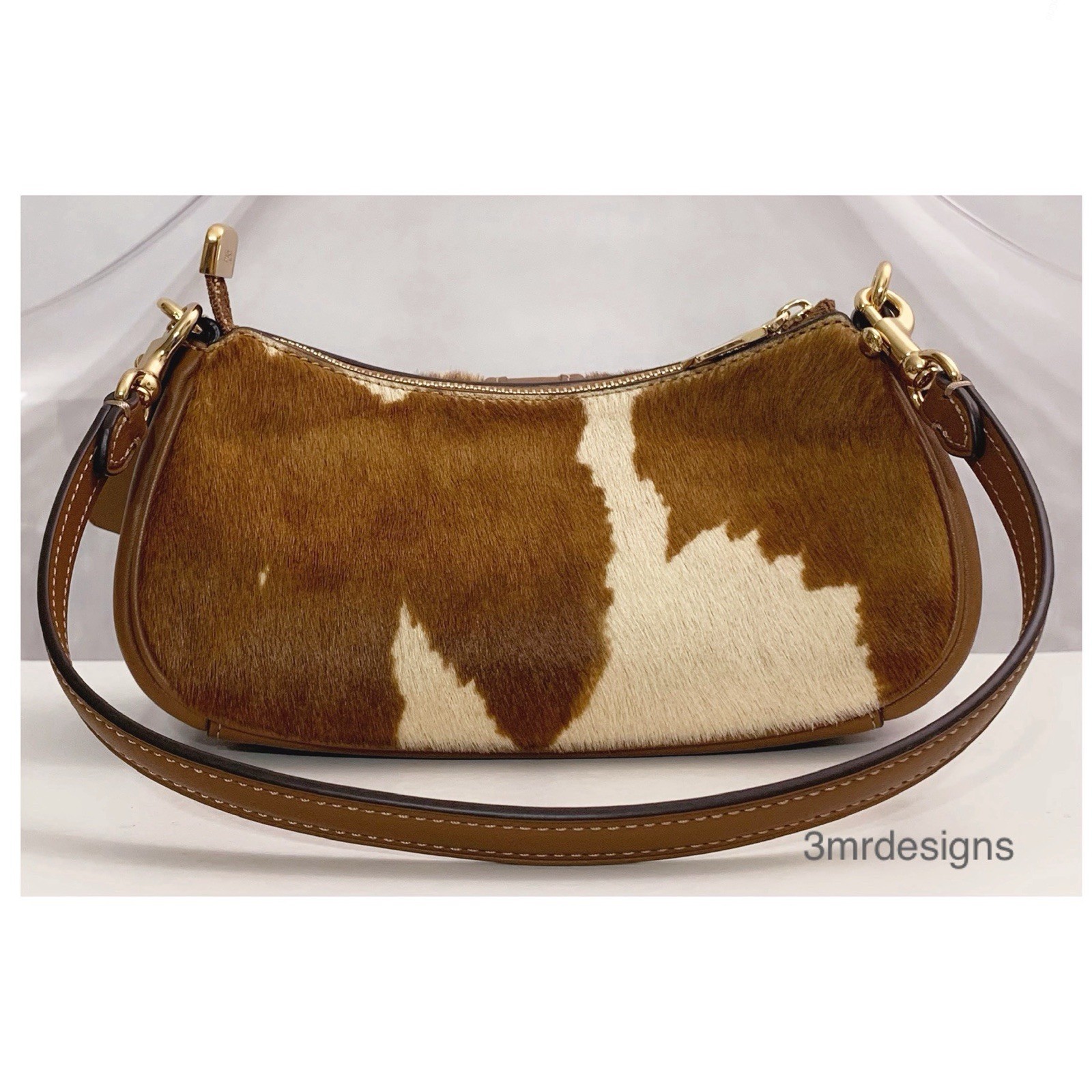 NWT COACH Ashton Mini Haircalf With Cow Print Smooth Leather Purse/Crossbody Bag