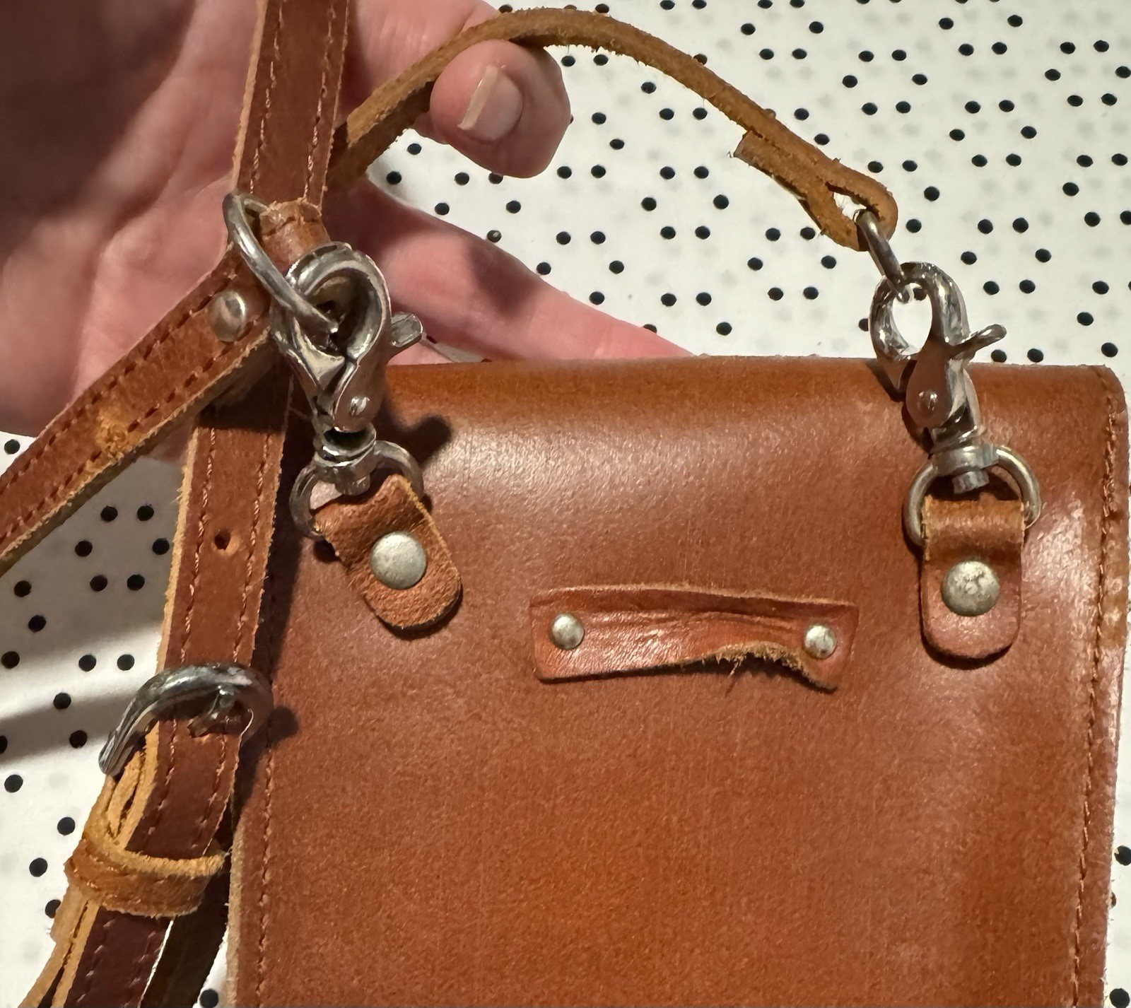 Most Wanted USA Boho Leather Crossbody Bag Festival Hippie Fun Cactus Detail