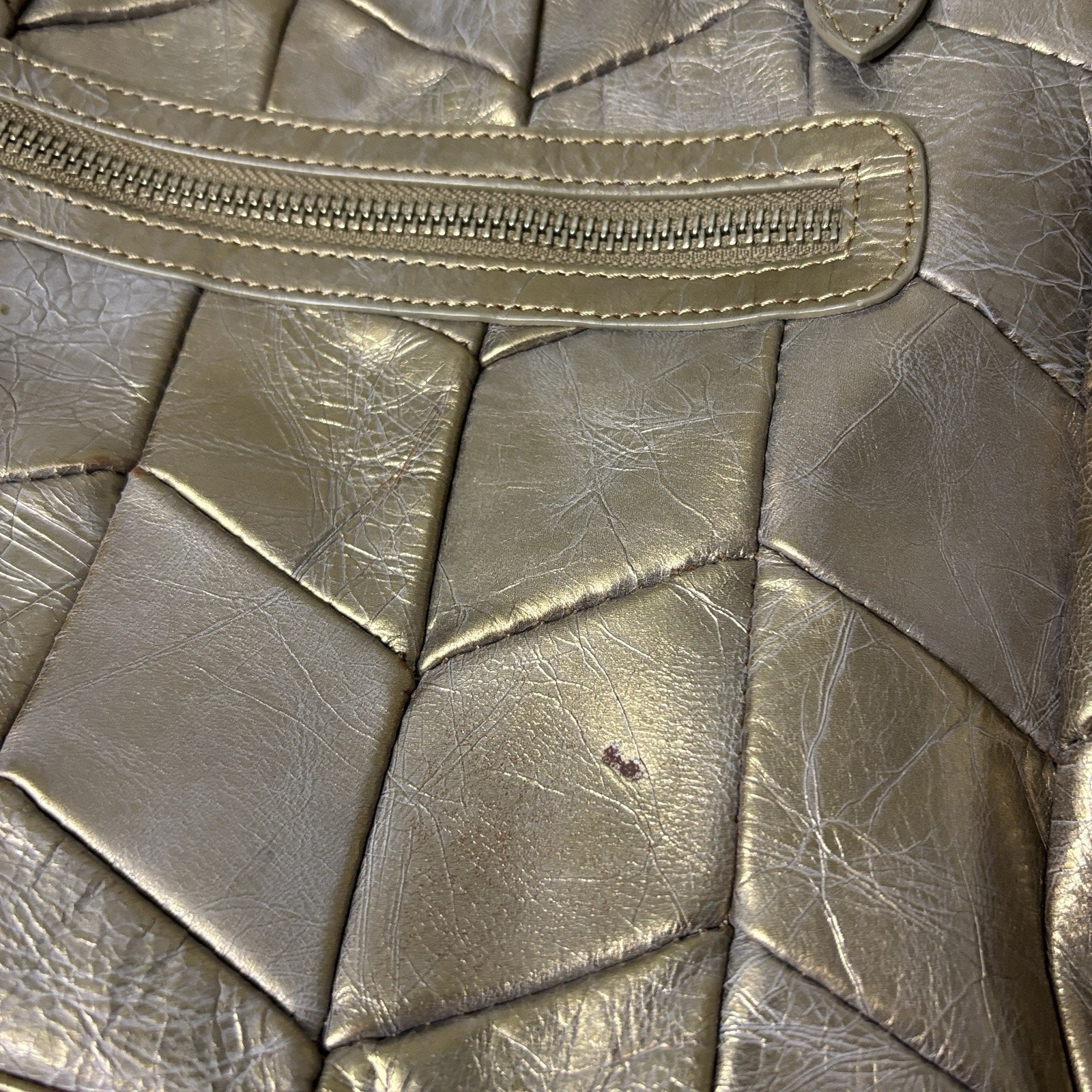 Charles David Leather Quilted Handbag Gold Braided Straps Old Money Quiet Luxury