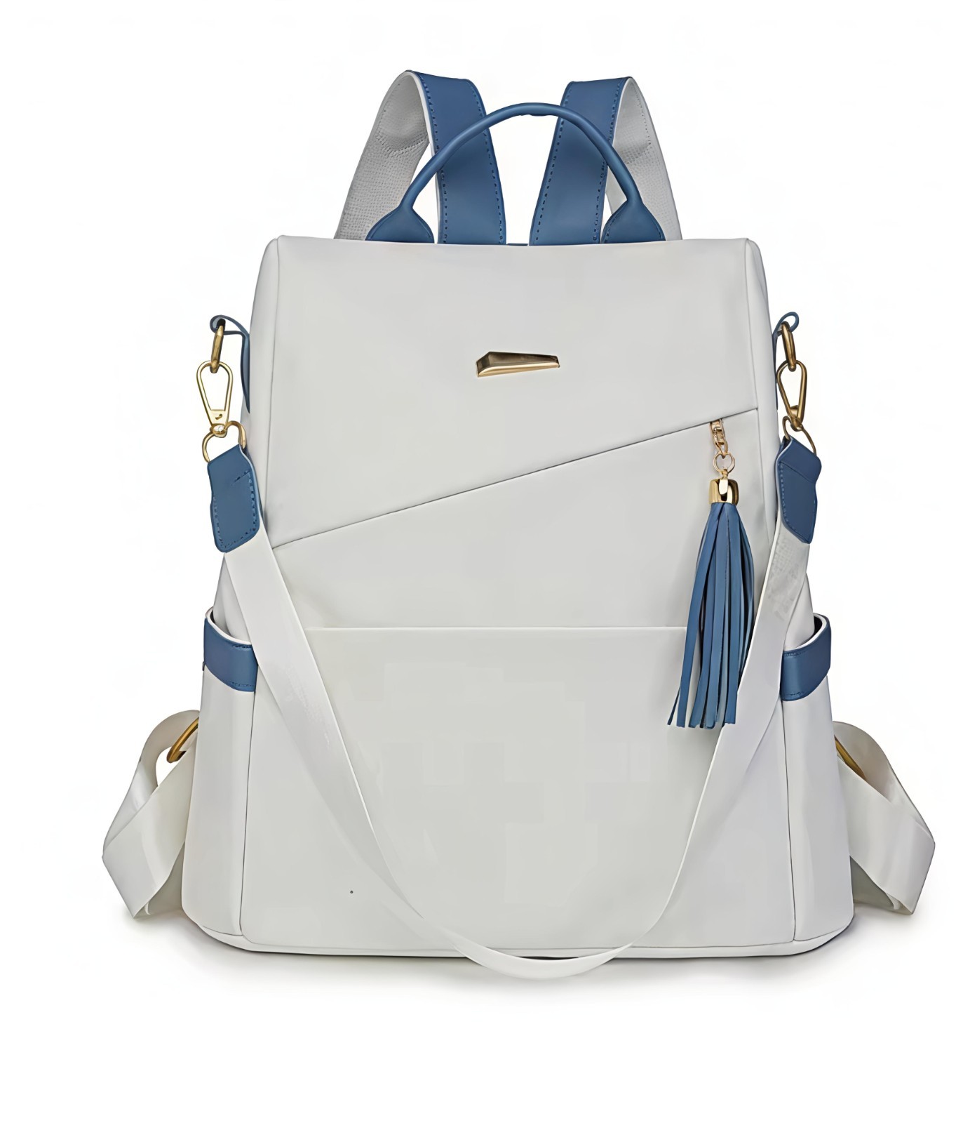 Women Anti Theft Backpack Purse PU Leather Convertible Travel School Bag White