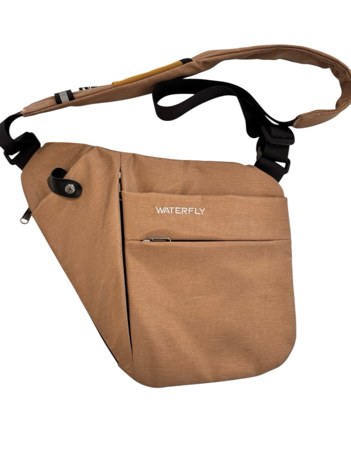 WATERFLY Crossbody Sling Bag Tan Travel Anti Theft Style Multi Pocket NWT