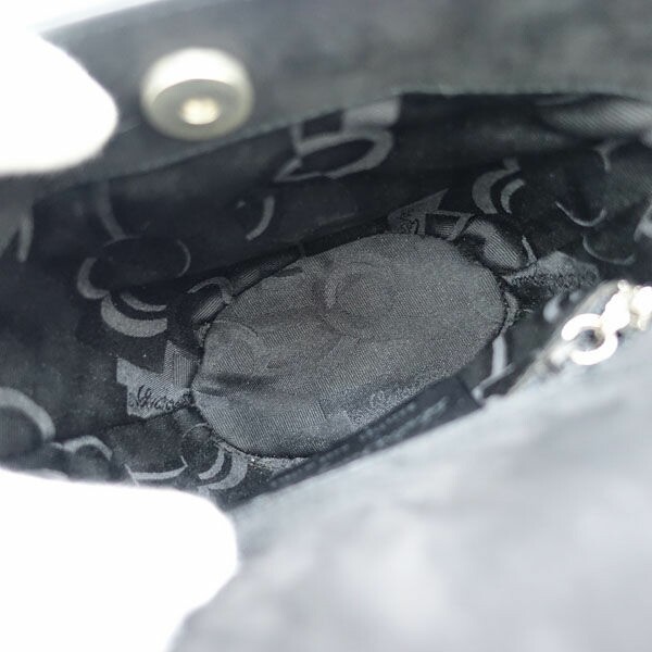Salvatore Ferragamo Vara Bow Suede Black Handbag Auth FromJAPAN