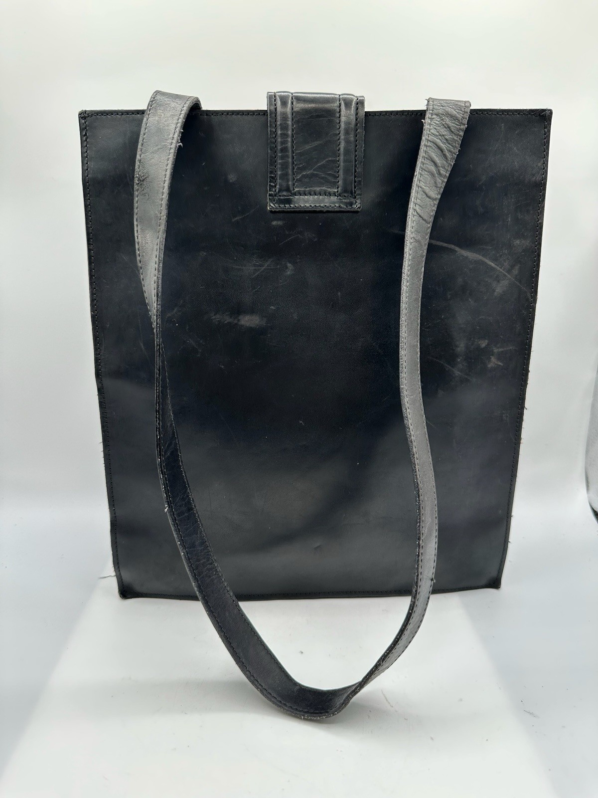 Gianfranco Sisti Black Leather Tote Shoulder Handbag