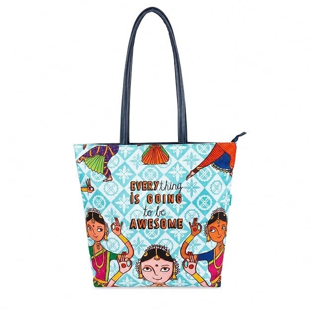 Chumbak Women’s Canvas Tote Bag-Friendly Handbag for Office, Professional Design
