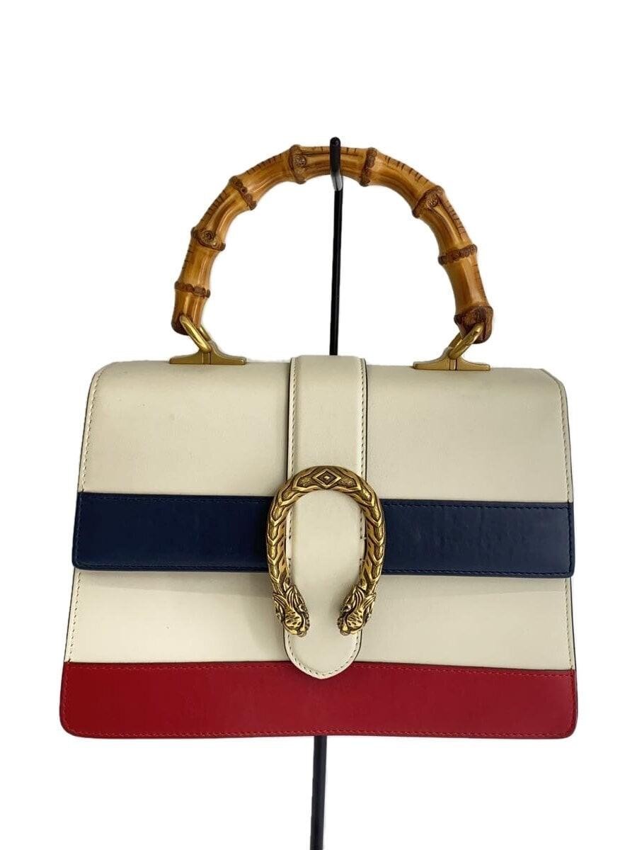 Gucci Shoulder Bag Dionysus Bamboo Color White Leather 448075 Size Width 10.4 in