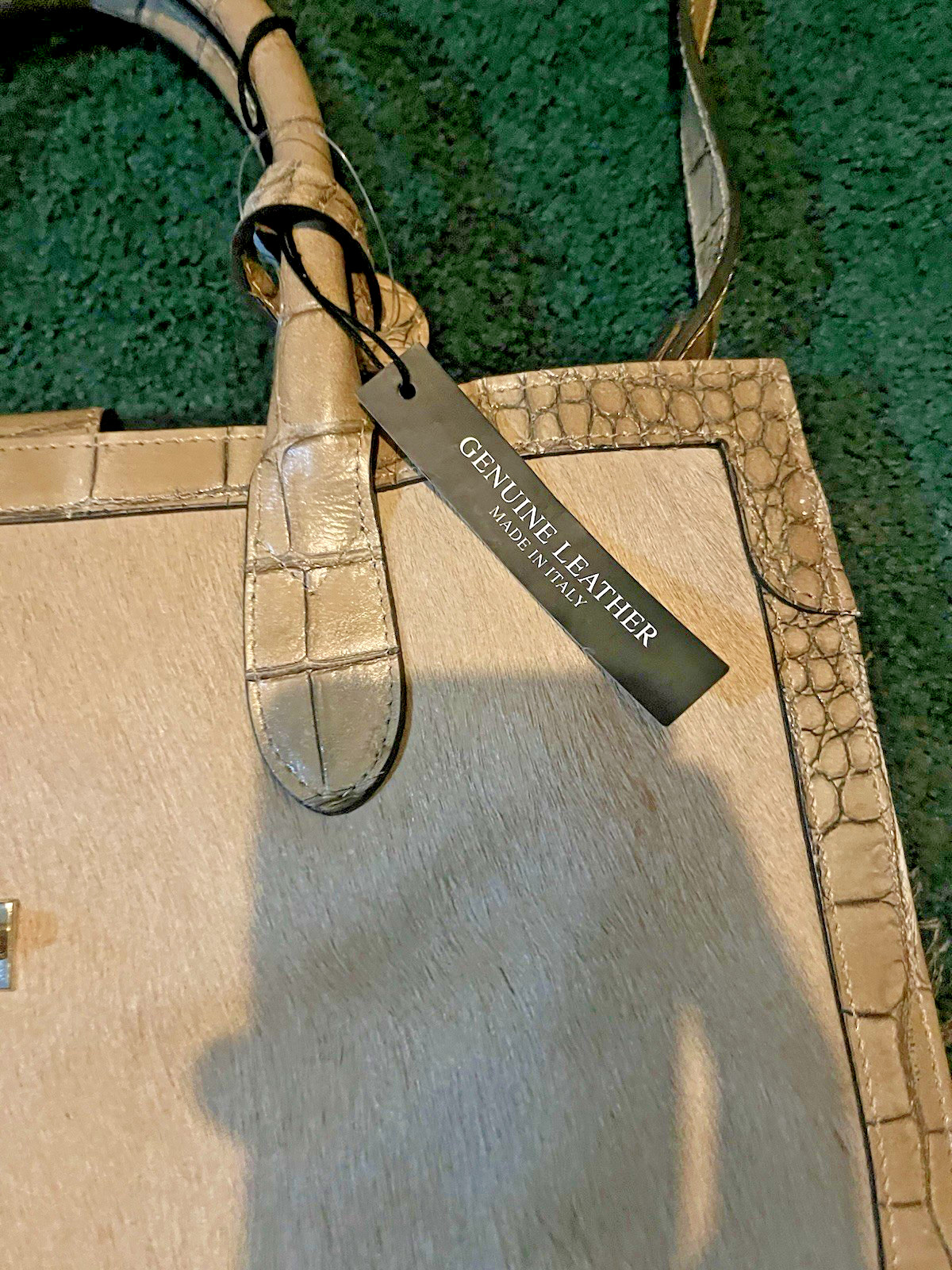 Claudia Firenze Genuine Leather Crocodile Embossed Satchel Made in Italy