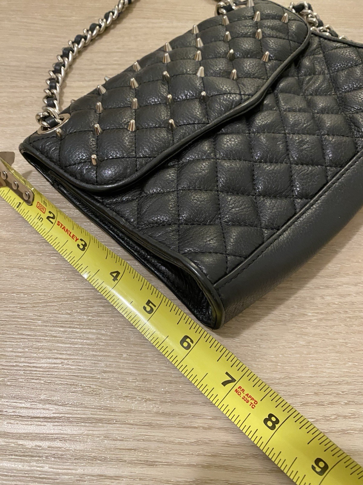 Rebecca Minkoff Mini Affair Studded Crossbody Bag Black Biker Grunge Rock