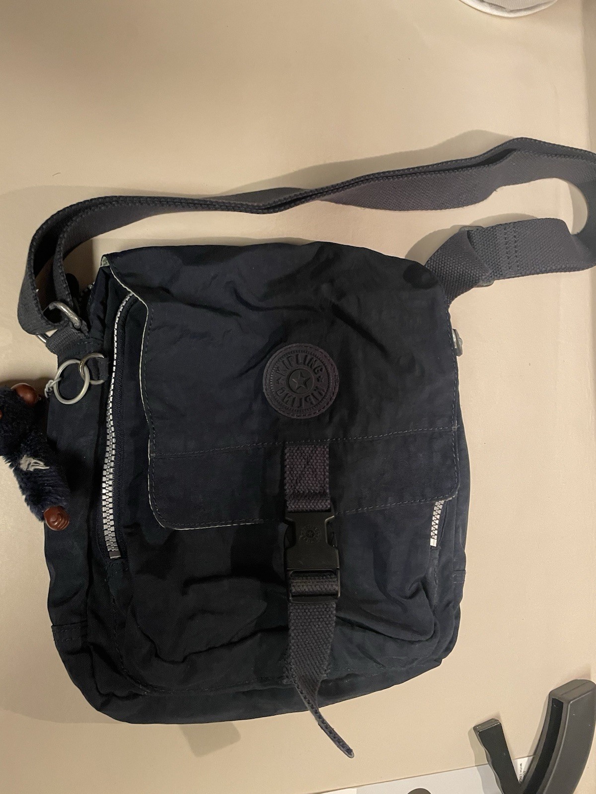 Kipling Lancelot Navy Crossbody w/Lots of Pockets & Monkey, See Description
