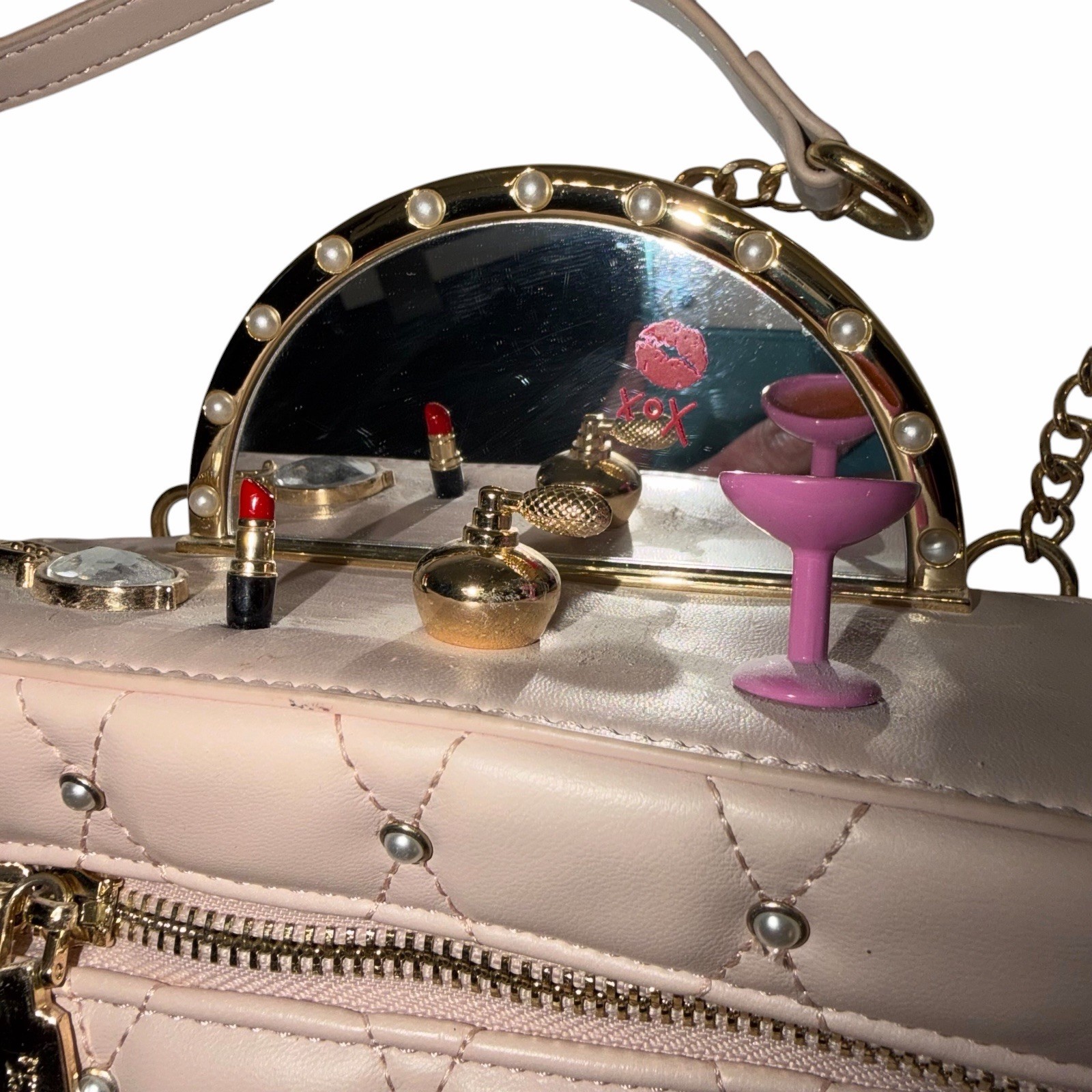 Betsey Johnson Kitsch Mirror Mirror Vanity Crossbody Bag Used