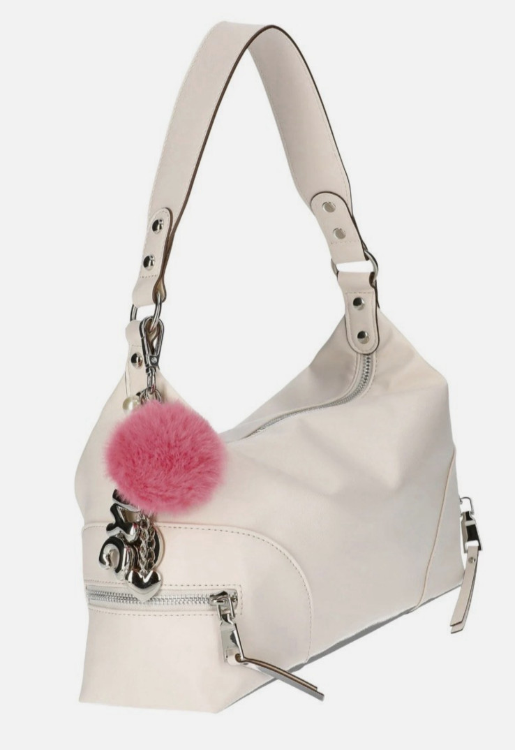Madden NYC Women’s Handbag Tote 2360 Hobo Side Zipper Faux Leather, Cream