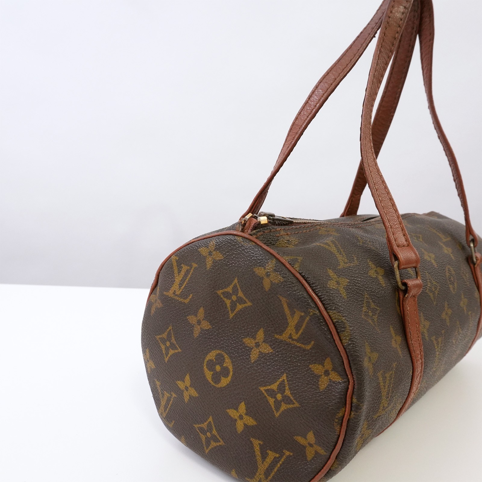 LOUIS VUITTON Monogram Papillon 30 M51385 Hand Bag Brown Auth #58880A
