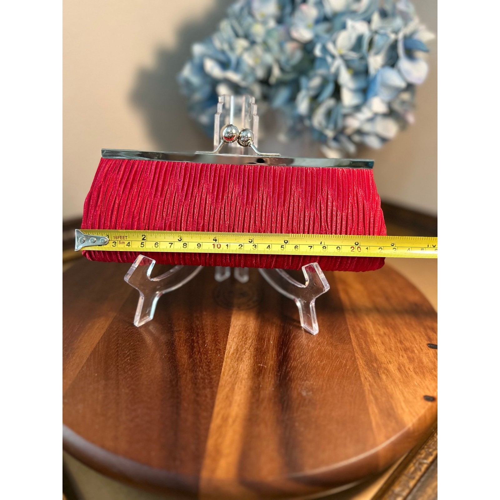 Adorable Ruched Red Clutch Evening Bag