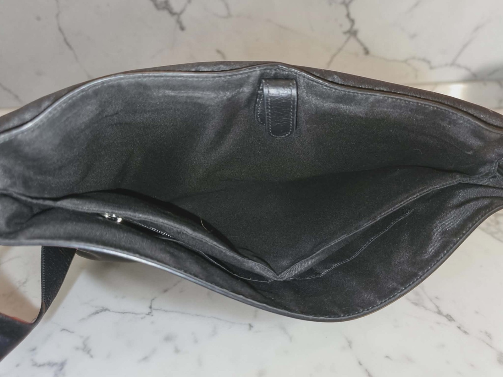 COACH Charles Black Leather Shoulder/Crossbody Messenger Bag Unisex