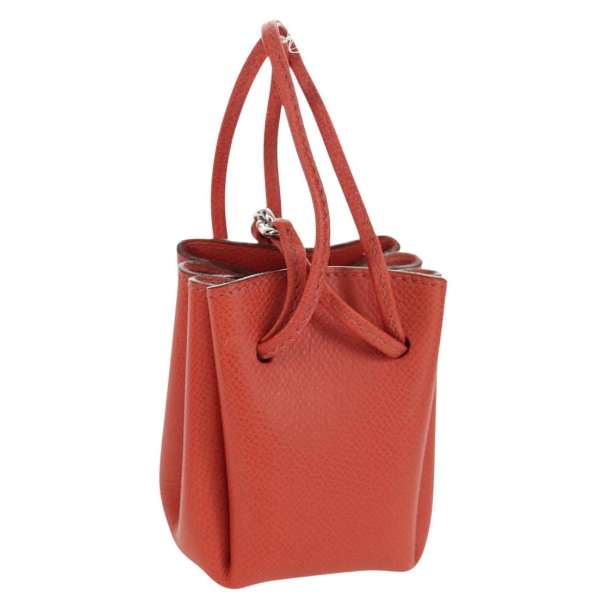 HERMES Vespa Pouch Leather Red Auth 166254M