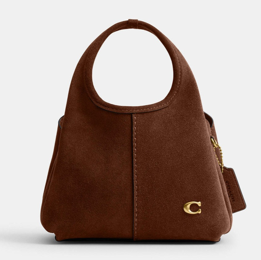 COACH Suede Lana Shoulder Bag 19 Leather Crossbody Tote ~NWT~ CCY33 Warm Brown