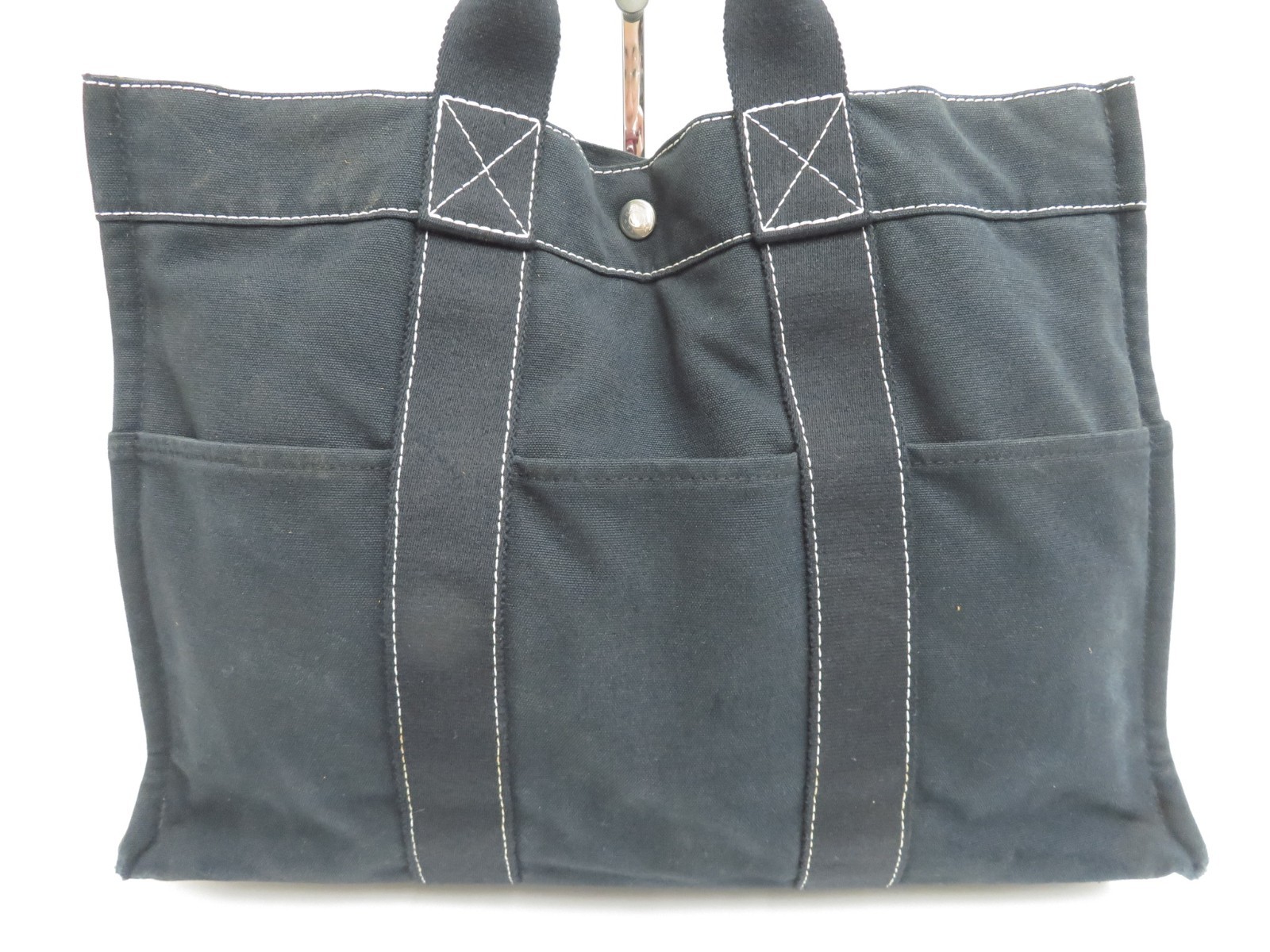 Authentic Hermes Deauville MM Canvas Tote Bag F#53636