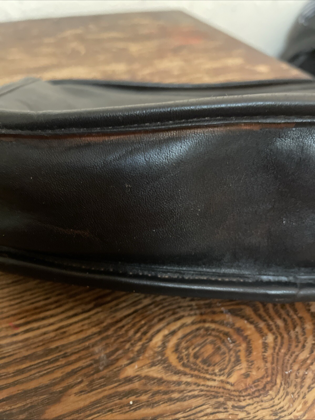 VTG COACH basic Black Bag Leather Crossbody 7×10.5×2.5” Repainted