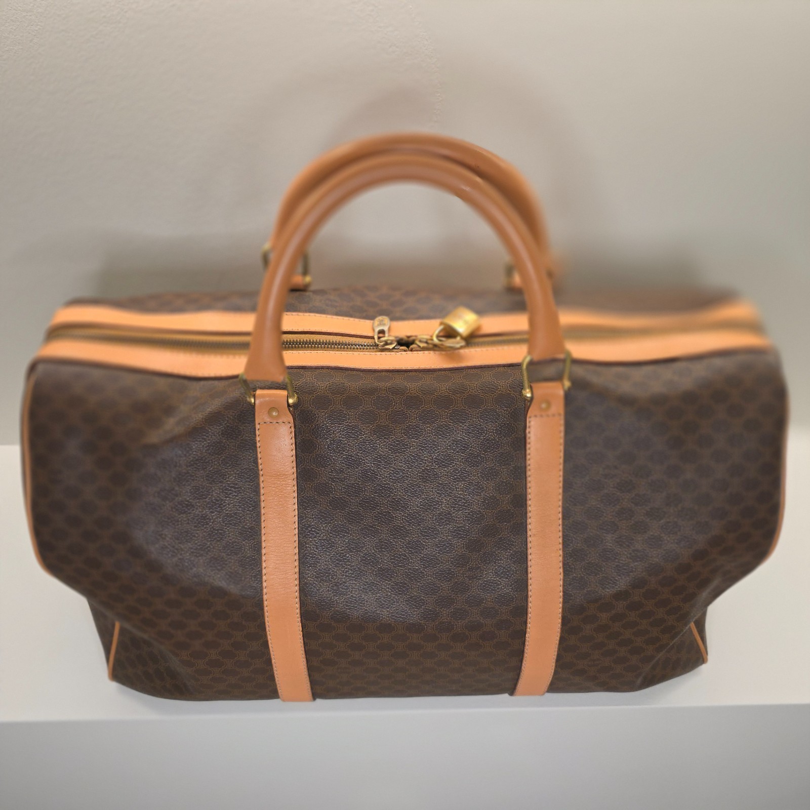 CELINE Triomphe Macadam Boston Travel / Keepall Bag Incl..Clochette/keys/lock