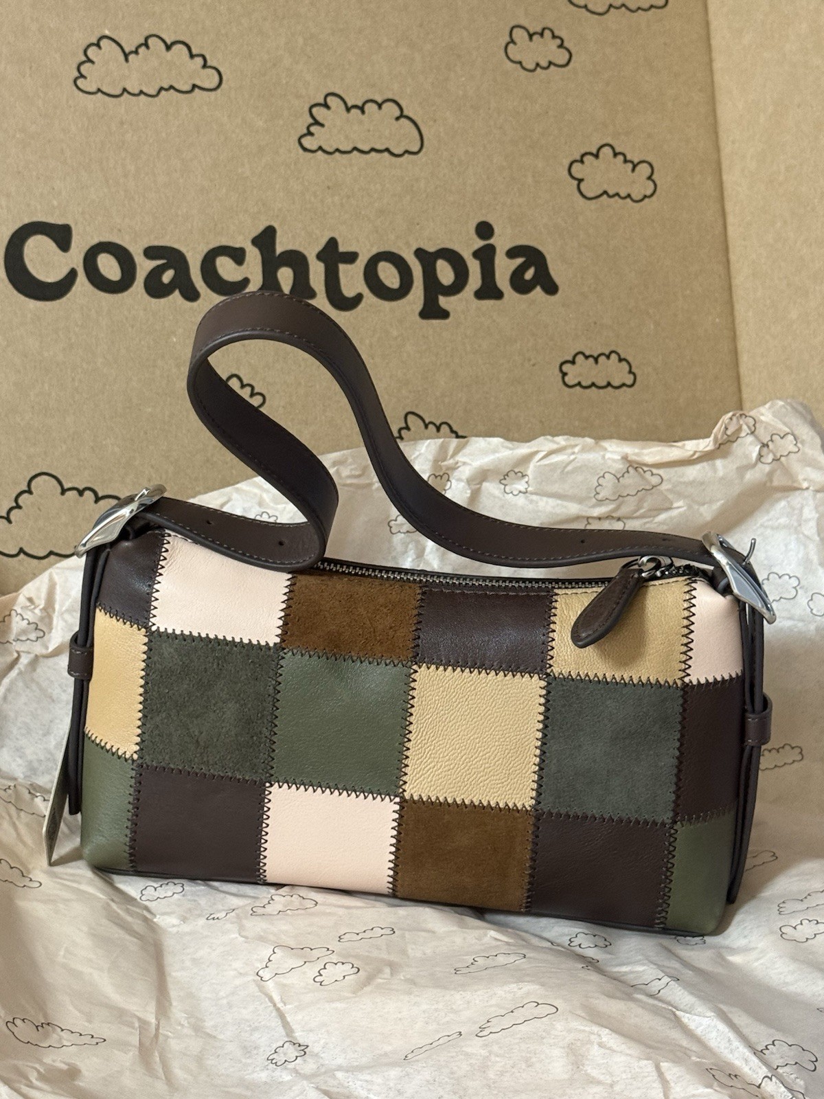 NWT Coach Alter/Ego Small Slouchy Shoulder Bag Olive Multi