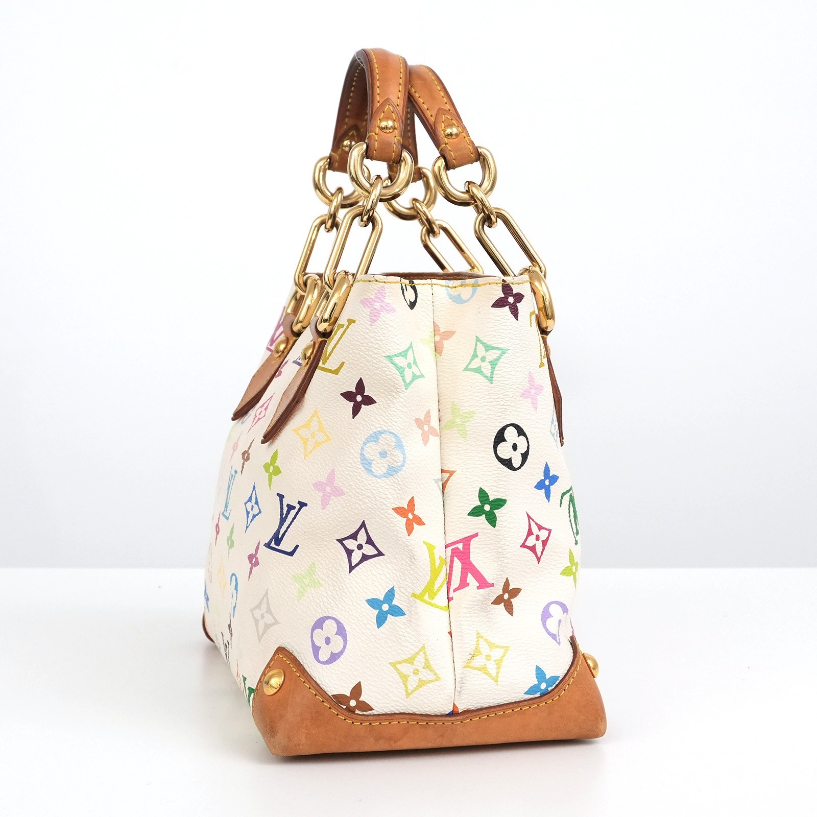 LOUIS VUITTON LV Monogram Multicolor Audra M40047 Bag White TH1005 Auth #58639A