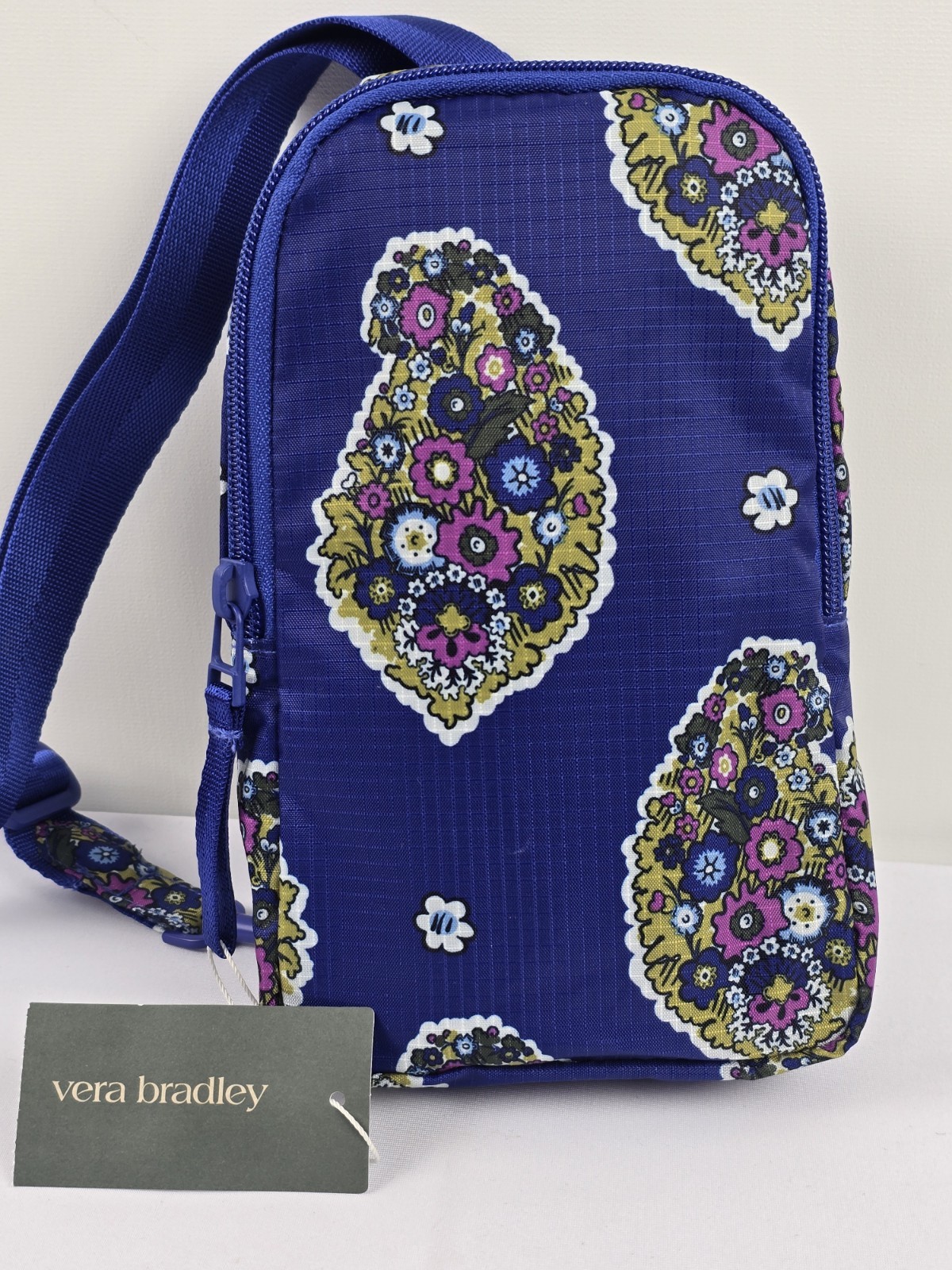 NWT Vera Bradley Kew Gardens Blue Small Lorman Sling Backpack