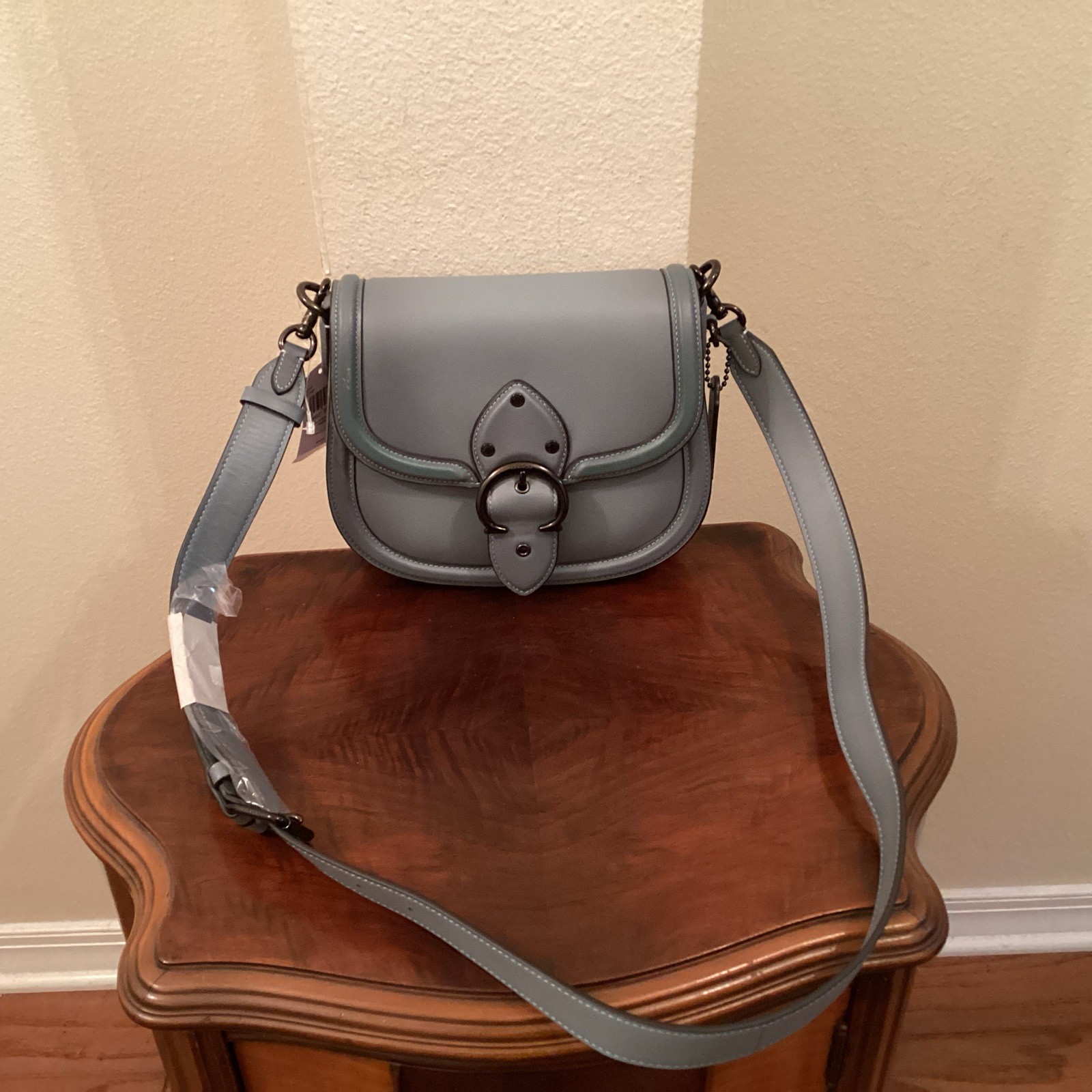 Coach Beat Saddle GloveTanned Leather Sage/Gunmetal Bag In Original Packaging