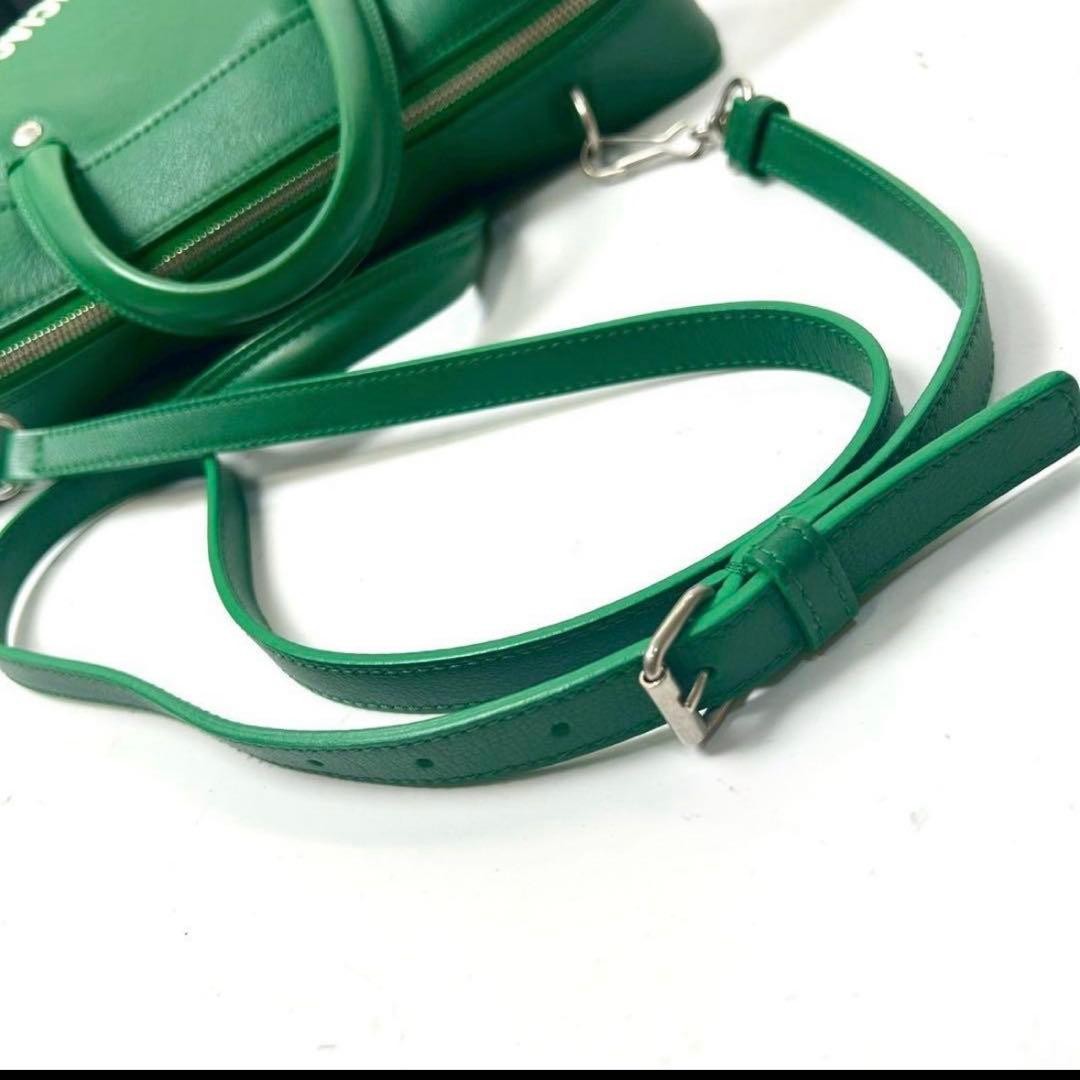 Balenciaga Shoulder Bag Triangle Duffle Green Leather Size: W11.4xH6.9 in.