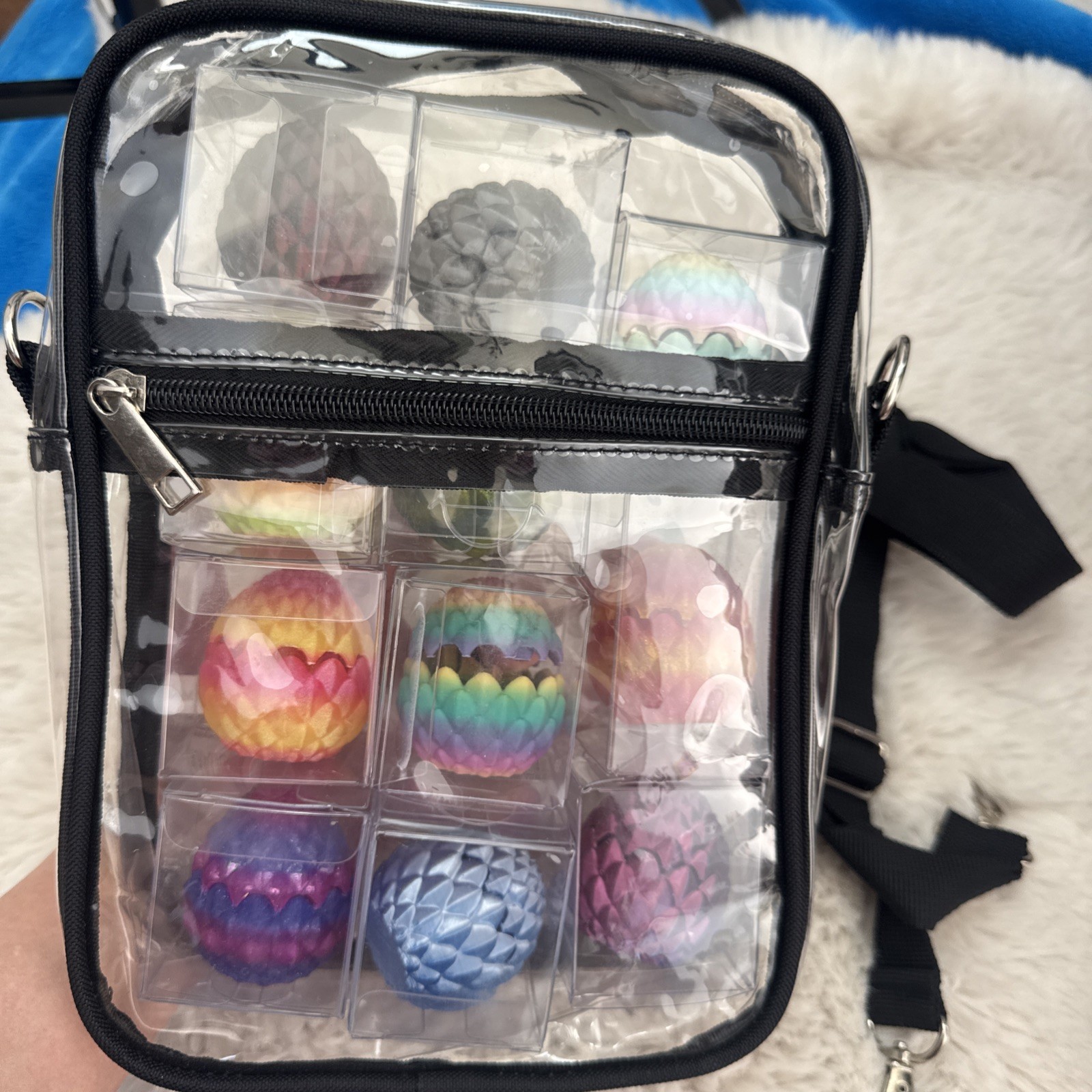 Clear Crossbody Bag For Concerts Sport Events Black 23cm*18cm*7cm