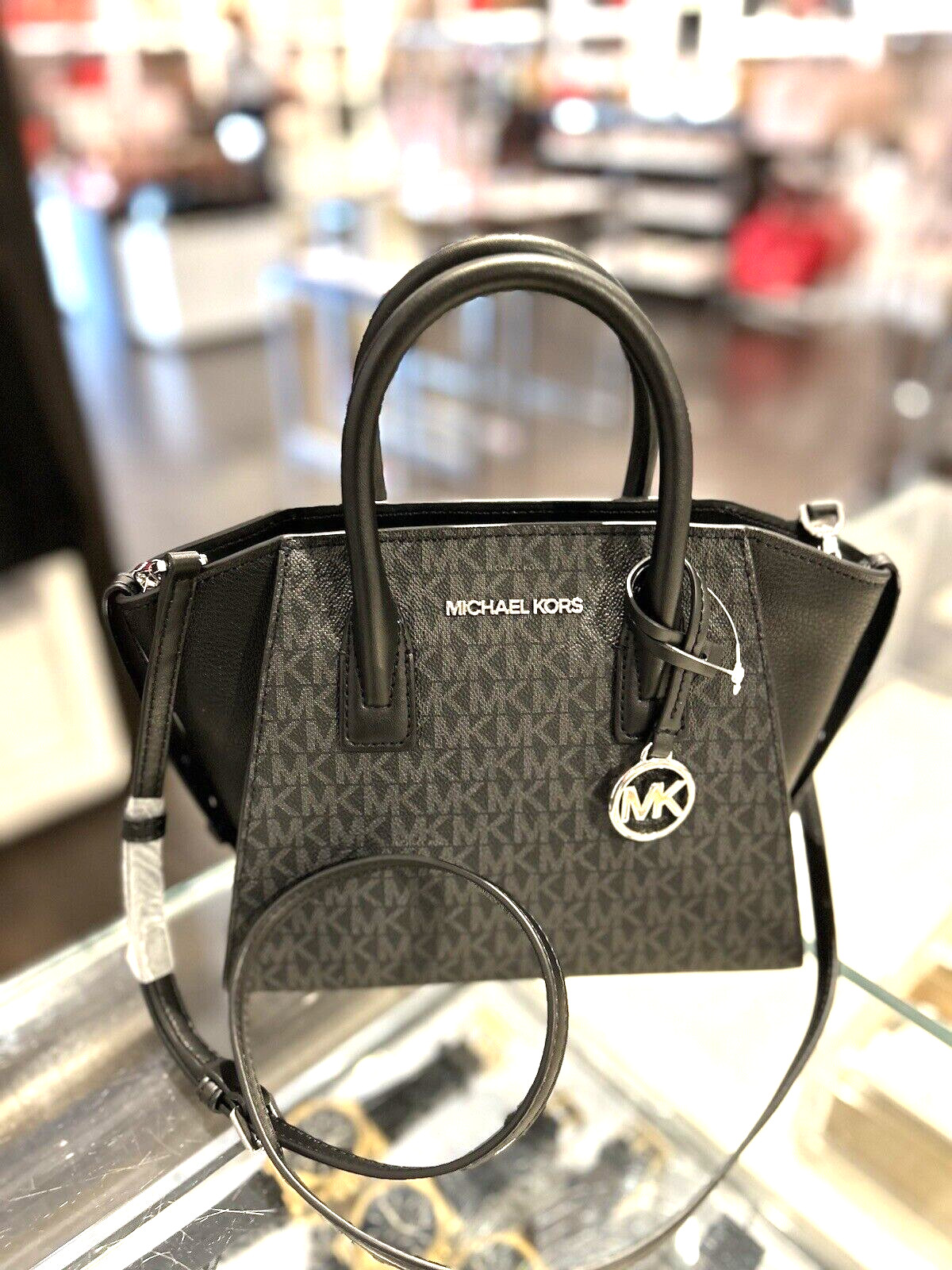 Michael Kors Small Satchel Crossbody Bag Handbag Purse Messenger Shoulder Black